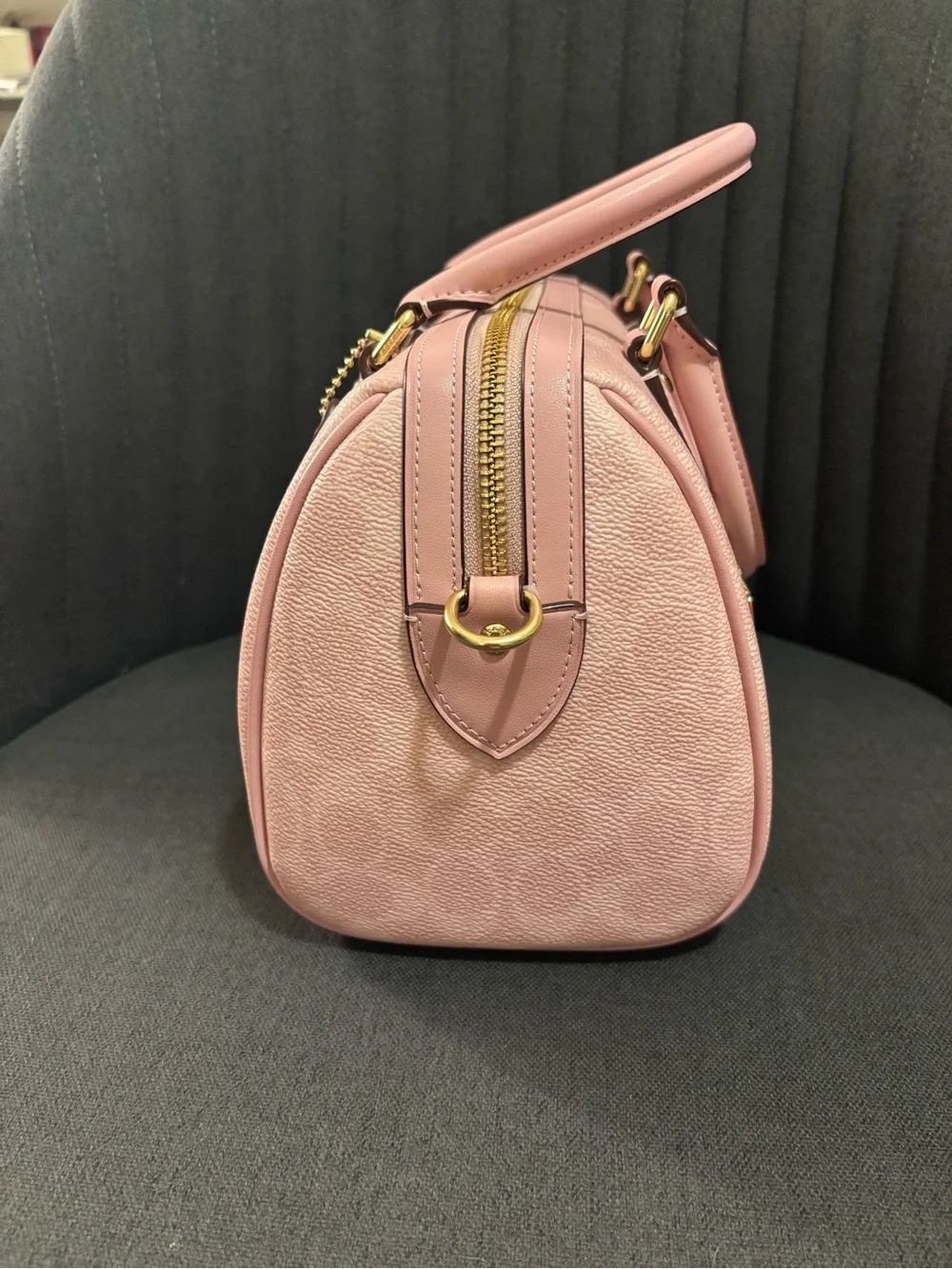 Coach Powder Pink Rowan Satchel with Gold Hardware